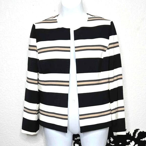 Tahari Arthur S. Levine Women's Cropped Striped Blazer Jacket Size 14 - Picture 1 of 4